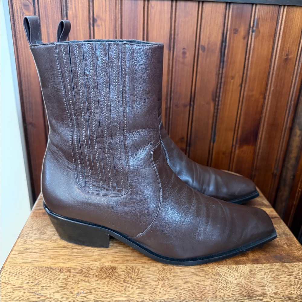 Mari Giudicelli Espresso Brown Western Leather Boots